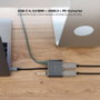 Nanocable Conversor USB-C a 2xHDMI/USB 2.0/PD Gris, 15 cm
